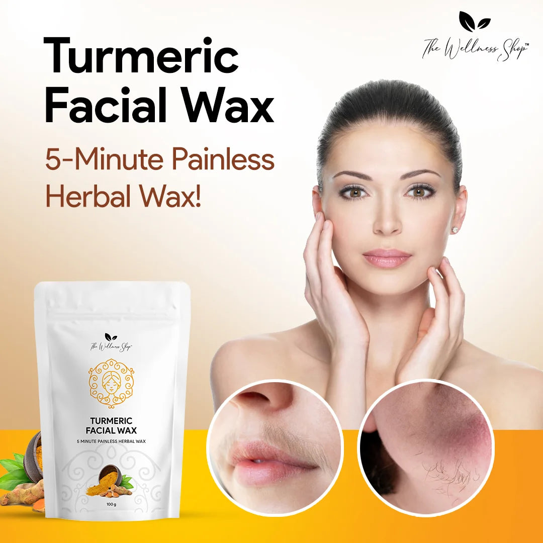 Turmeric Facial Wax - 5 Minute Painless Herbal Wax Powder