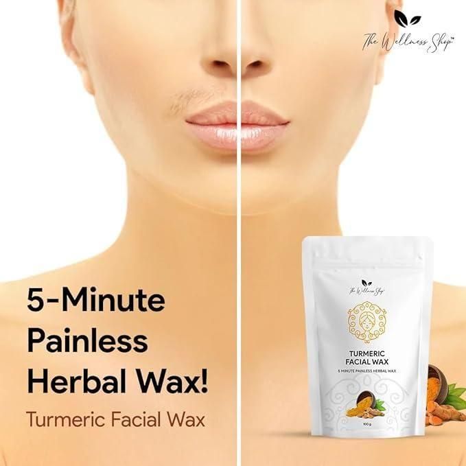 Turmeric Facial Wax - 5 Minute Painless Herbal Wax Powder